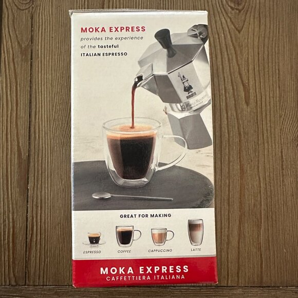 Bialetti Moka Express Espresso Maker Italy Made Aluminium 6 Cup Wedding Gift NEW - Picture 3 of 6